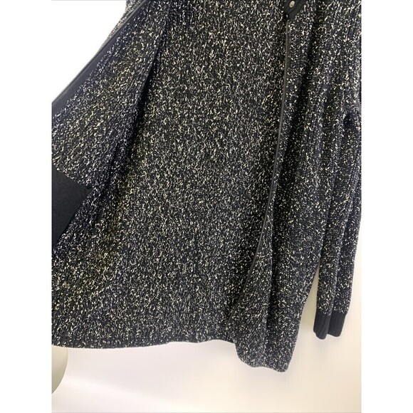Banana Republic Full Zip Cardigan Sweater Tunic Black White Speckled Womens XL - Picture 8 of 13